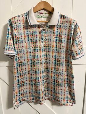 Robert Graham Multicolor Paisley Polo Shirt 100% Cotton Men’s XL See Measurement